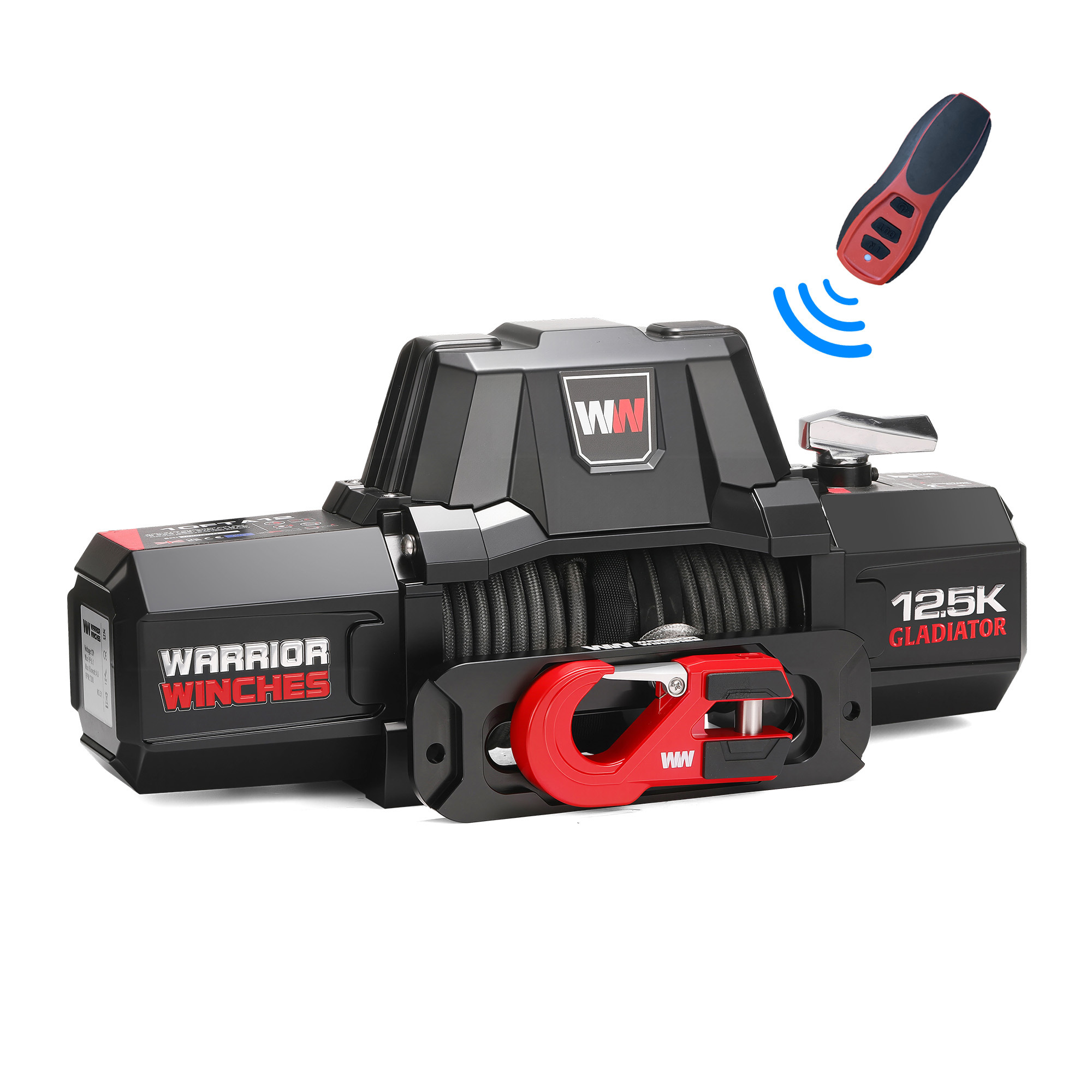 Warrior Winches Gladiator V2 F-Type 12500 12V Electric Winch — Steel Rope, Model# 12FT2A12-CAD